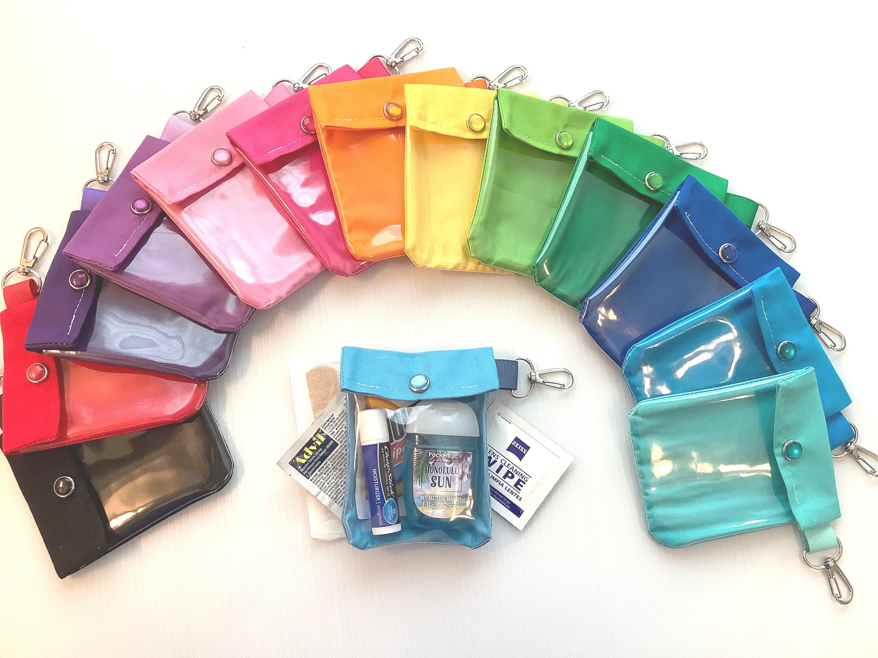 Clear Front Mini Keychain Snap Pouch Clip 3x4 ID Credit Card