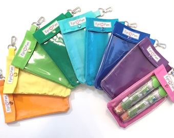 EpiPen Medical Bag Clear Front Pouch Holds Allergy Injectors AuviQ Diabetes Insulin Medications 5 Sizes Solid Colors
