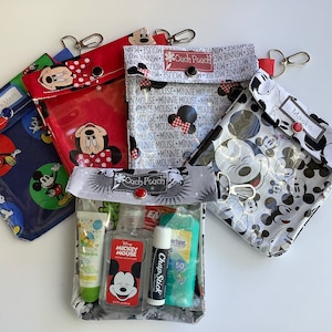 Marsupio Disney Ouch "Grab Bag" di Topolino / Minnie 5x5, 2+ (con clip), porta disinfettante per le mani, borsa di pronto soccorso, borsa per pannolini, organizer da viaggio per parchi