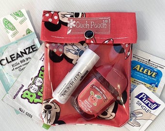 Minnie Maus Ouch Beutel Klare Vorderseite Disney Organizer Erste Hilfe Passport Baby Medizinische Bedarf Windeltasche Geldbörse Rucksack Personalisieren 100x150