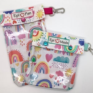EpiPen medische tas Rainbows & Sunshine Doorzichtige clip voor 2+ allergie-/insuline-injectorpennen AuviQ-medicatie 4 maten ID-kaart Isolatieoptie
