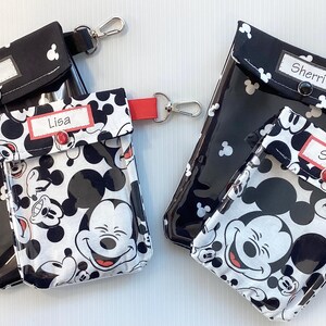 Set di pochette Mickey Mouse Ouch, con parte anteriore trasparente, per pronto soccorso Disney Park, borsetta per cosmetici, organizer da viaggio, estensore Cruise Fish, 4x5 e 5x7, opzione clip.