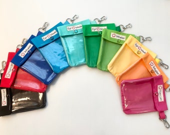 Clear Front Pouch W/ Clip (5 Pack) 4x5 Inhaler AuviQ Epipen Nasal Medications First Aid Diabetes Meter Toiletries Holder Rainbow Colors