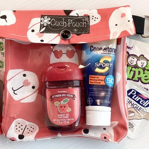 CLEARANCE Hunde Klare Front Ouch Beutel 13x15 w / Clip Windeltasche Geldbörse Organizer Erste Hilfe Kosmetik Hand Sanitizer Halter Ostern Geschenk