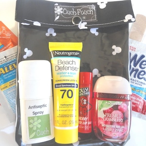 Marsupio Ouch bianco e nero di Topolino, con parte anteriore trasparente, 5x7, borsa da viaggio, zaino, borsa per pannolini, organizer, kit di pronto soccorso, regalo Disney Cruise