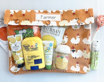 Chickens Clear Front Pouch: Personalized First Aid Cosmetics Toiletries Diaper Bag Organizer