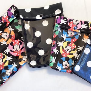 Set di marsupi Ouch di Topolino e Minnie, 50%, 4 misure, con parte anteriore trasparente, organizer per borse da viaggio, pronto soccorso, pannolini/salviette per bambini, estensore Disney Cruise Fish