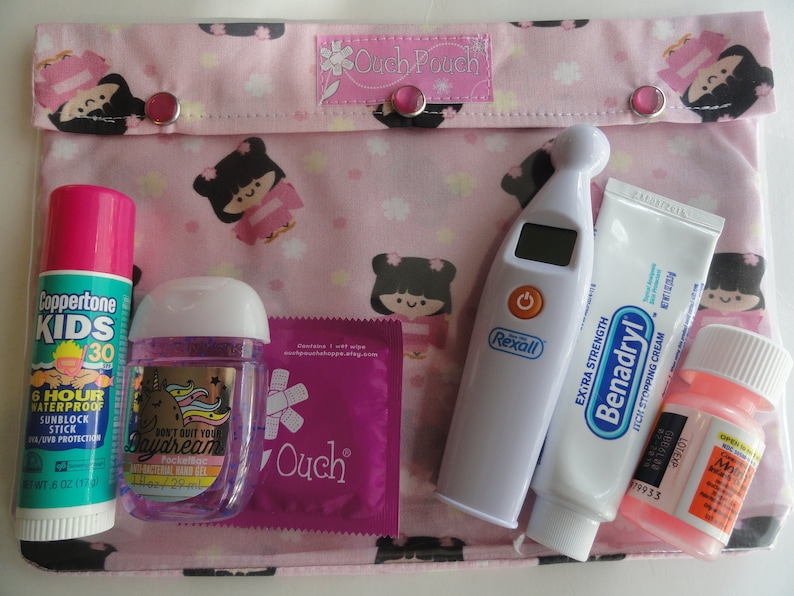 Japanska flickor genomskinlig framvävd tygpåse 7x9 Ouch-påse kosmetika medicinsk första hjälpen-kit reseblöjväska babytillbehör arrangör bild 1