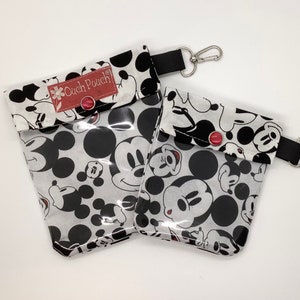 Zestaw 2 przezroczystych torebek z klipsem Myszka Minnie, saszetka Disney Ouch, kosmetyki pierwszej pomocy, torebka z przedłużką do ryb, plecak, uchwyt na przepustkę morską, personalizacja 3x4 i 4x5 zdjęcie 7