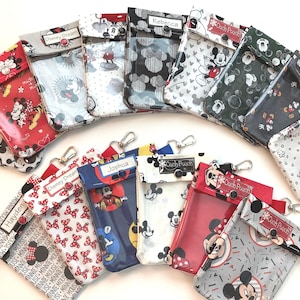 Mickey Minnie Mouse Disney (6 Pack) Klare Vorderseite 4x5 Ouch Beutel Fisch Verlängerung Geschenk Erste Hilfe Make Up Geldbörse Organisatoren Cruise Snap Taschenhalter