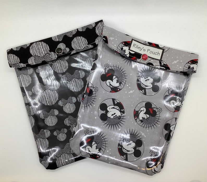 Mickey Minnie Mouse Disney Park Bag Ouch Pouch 2 Pack Clear Front Medical First Aid Supplies Backpack Organizers Baby Gift Personalize 6x8 image 1