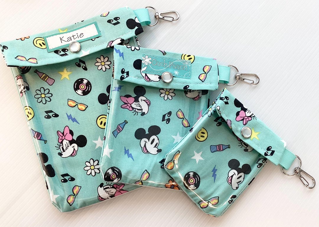 Mickey & Minnie Mouse Pouch Clear Front 3 Pack Disney Park Bag First ...