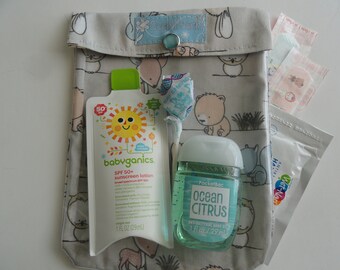 Baby Forest Woodland Animals Ouch Pouch Clear Front First Aid Medicine Toddler Girl Gear Organizer Diaper Bag Baby Shower Gift Medium 5x7