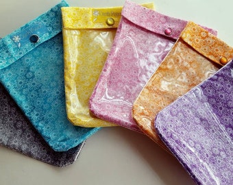 CLEARANCE (1) Medium Ouch Pouch Clear First Aid Storage for Diaper Bag Purse Travel Carry On 5x7 Assorted Florals Mother's Day Gift Under 10