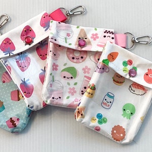Mini Voedsel Stof Doorzichtig Voorzakje Sleutelhanger Clip 3x4 Houder Chapstick AuviQ EpiPen Dexcom Insuline Schoolrugzak Voor Kinderen USB Flash Drive