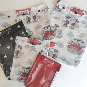 Topolino e Minnie Disney Cruise Confezione da 5 Sacchetti frontali trasparenti per EpiPen, Farmaci, Pronto Soccorso, Articoli da toeletta, Borsa da viaggio per pannolini, Estensioni a forma di pesce