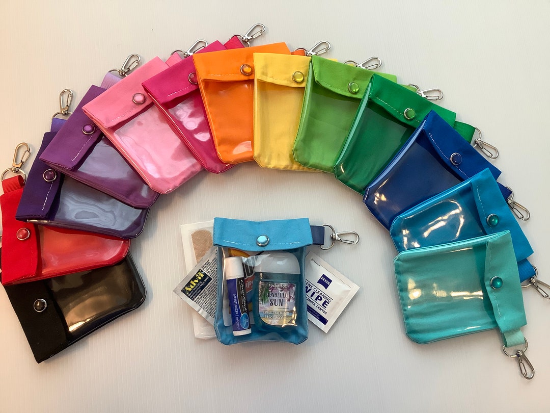 Clear Front Mini Keychain Snap Pouch Clip 3x4 ID Credit Card Holder Lip Balm Auviq Epipen Dexcom Bridal Party School Colors Small Bag Purse Etsy