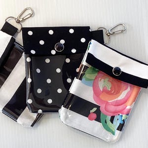Lot de 3 mini-pochettes transparentes à l'avant pour porte-clés, 3 x 4 petits supports, désinfectant pour les mains pour enfants, carte de crédit, bâtonnets AuviQ EpiPen, écouteurs-boutons, cartes-cadeaux