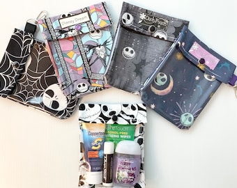 Nightmare Before Christmas (1) 4x5 Clear Front Pouch First Aid Supplies Purse Diaper Bag Organizer Hand Sanitizer Holder Disney Personalize