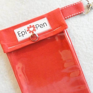 EpiPen Medische tas Doorzichtige zakclip met ruimte voor 2 injectorpennen Diabetes Insuline Allergie Medicatiehouder Flex-penzakje ID-kaart effen kleuren
