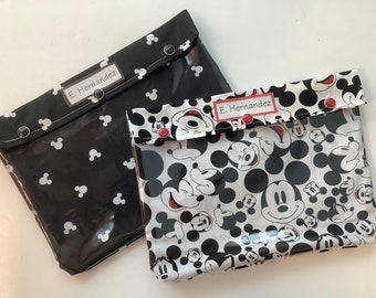Mickey Mouse Clear Front 7x9 Disney Park Pouch Diaper Bag Purse Loungefly Organizer Travel Case Medications First Aid Cosmetics Personalize