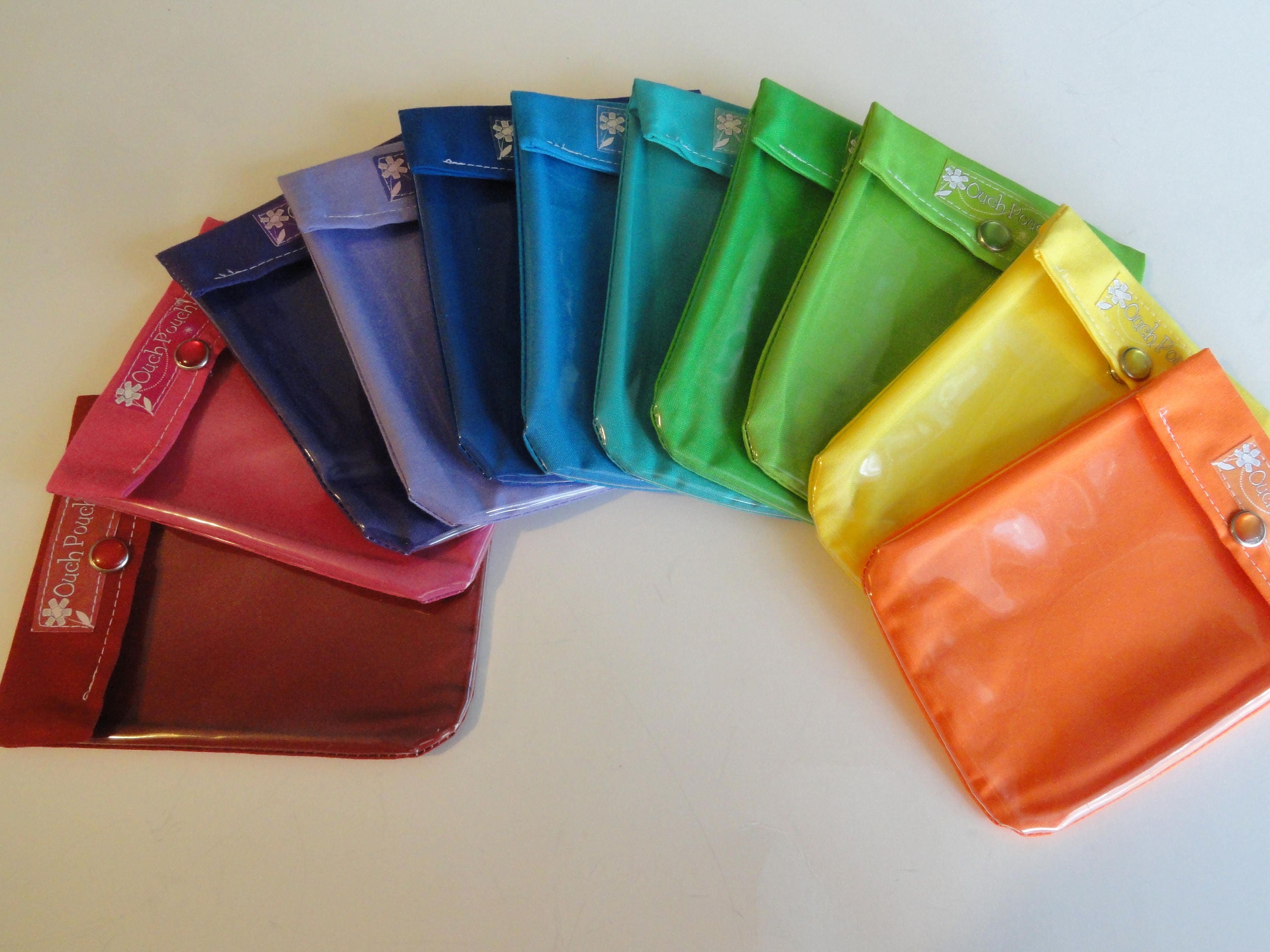Ouch Pouch Clear Front Snap Bag Solid Colors 5 Sizes Purse Car Diaper Bag Storage Organizer EDC First Aid Medical Baby Wedding Bridal Party