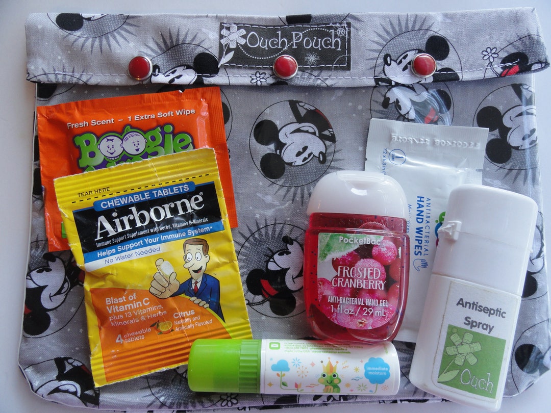 Mickey & Minnie Mouse Disney Clear Ouch Pouch 7x9 Organizer First Aid ...