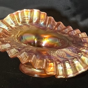 Fenton Marigold Carnival Glass Holly Hat