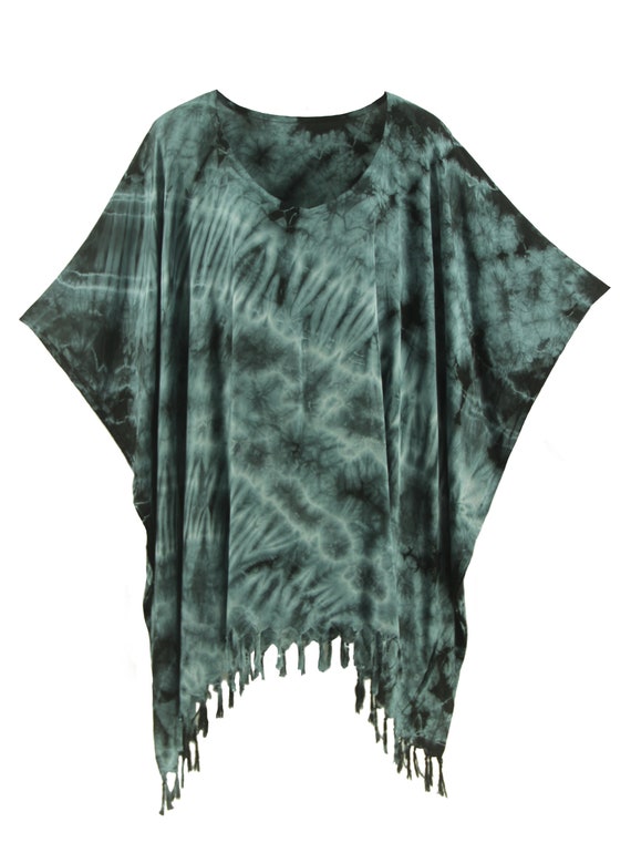 Grey Women BOHO HIPPIE Tie Dye Plus Size Tunic Blouse Kaftan | Etsy