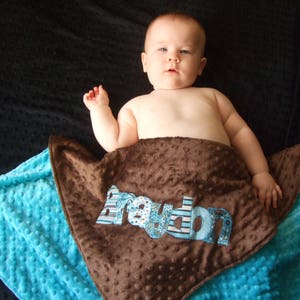 Blanket ONLY in 2 shades of cuddle dimple minkey fabric by Tried and True Designs image 4