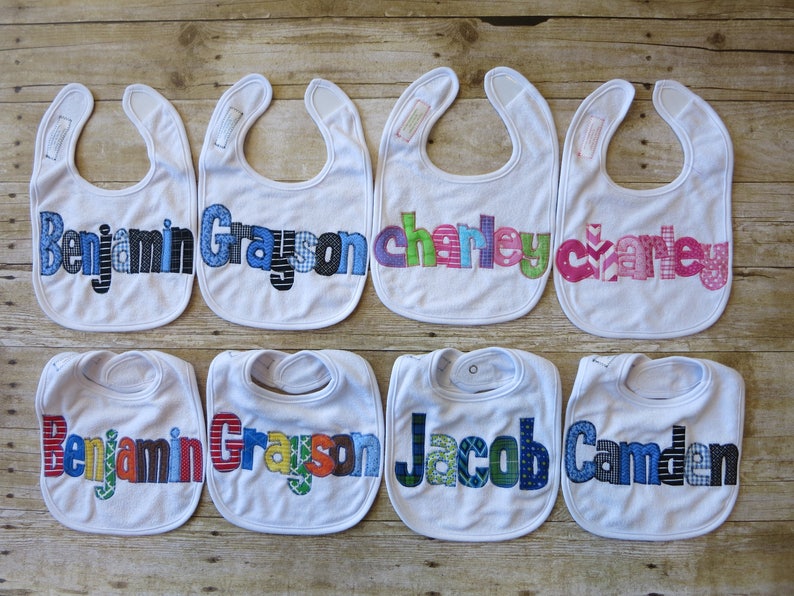 Personalized Baby Bib Appliquedblue and blackBaby Boy BibBaby Shower GiftBaby Name AnnouncementDrool Bibbaby boy giftnewborn