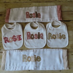 Personalized Bib Appliqued in your choice of colors for baby by Tried and True Designs on Etsy image 9