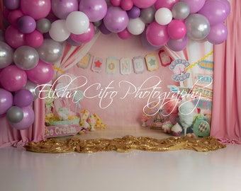 DIGITAL DOWNLOAD: Backdrop, Background, Balloon & House, Clouds, Blue ...