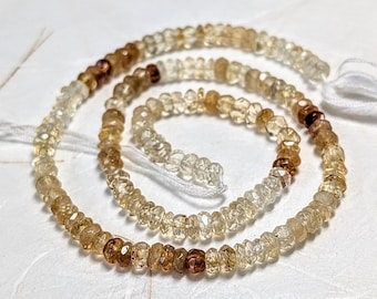 Banded Citrine Faceted Gemstones, 4-5mm