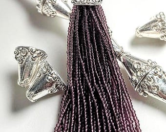 Large Silver-Plated Bead Cones Pairs