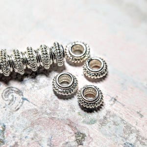 Silver Plated Large Hole Spacer Beads
