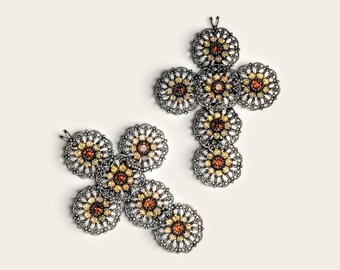 Swarovski Crystal and Filigree Cross Pendant