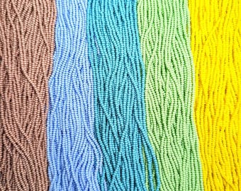 Czech Glass Seed Beads, 11/0 Rocaille, Pastel Colors