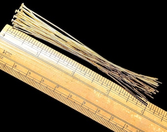 Gold Plated Headpins, 4" length, 21ga, (25 pc)