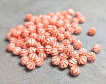 Red and White Bicone Beads