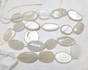 Moonstone Bead Slab Strands