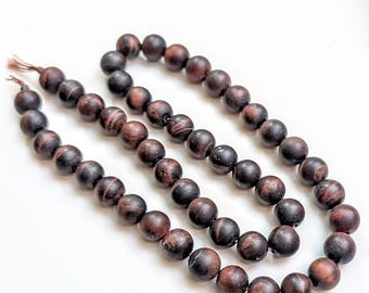 Matte Red Tigers Eye Beads