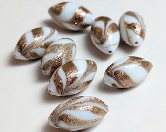 Vintage Lampwork Glass Bead Pairs, Aventurine