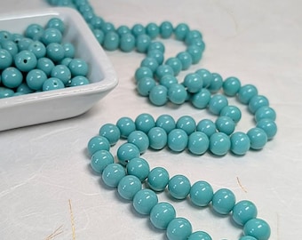 Vintage Japanese Light Teal 10mm Beads