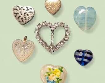 Heart Charm Collection, Mixed Media, Jewelry Supplies