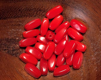 Bright Red Glass Beads