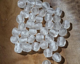 Vintage Czech 6mm Ice Cube Beads