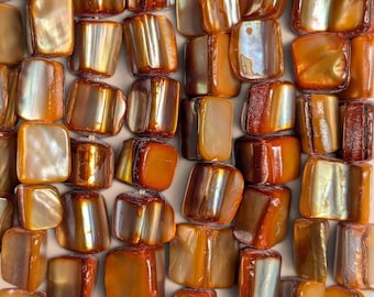 Orange Mother-of-Pearl Beads
