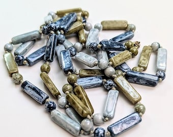 Vintage Picasso Beads, 48 Inch Strand Necklace