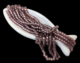 Frosted Purple, Gold-lined Beads, 5/0 Beads